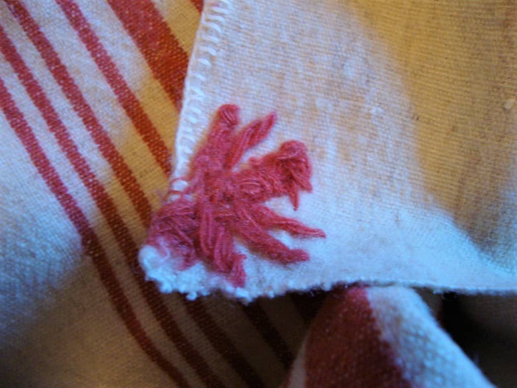 Corner detail of linsey-woolsey blanket