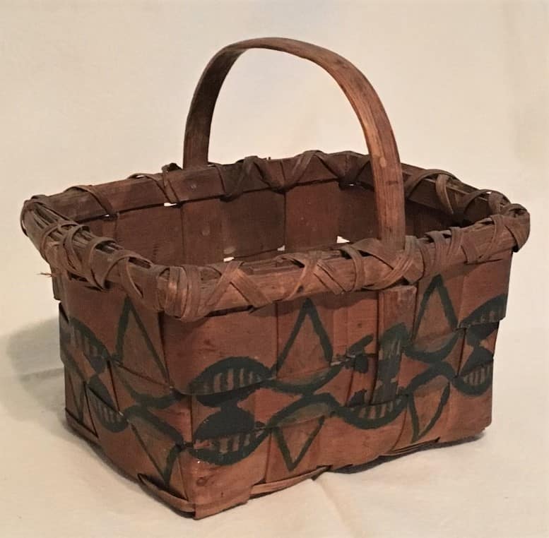 Pounded ash market basket made by Iowa Griffith Haynes