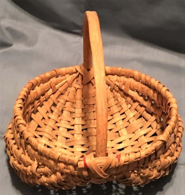 Shallow white oak rib basket made by General McAlexander