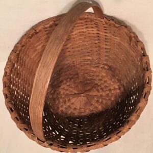 Interior view of hickory split basket with handle.