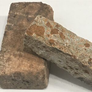 Iron impurities in quarried soapstone.