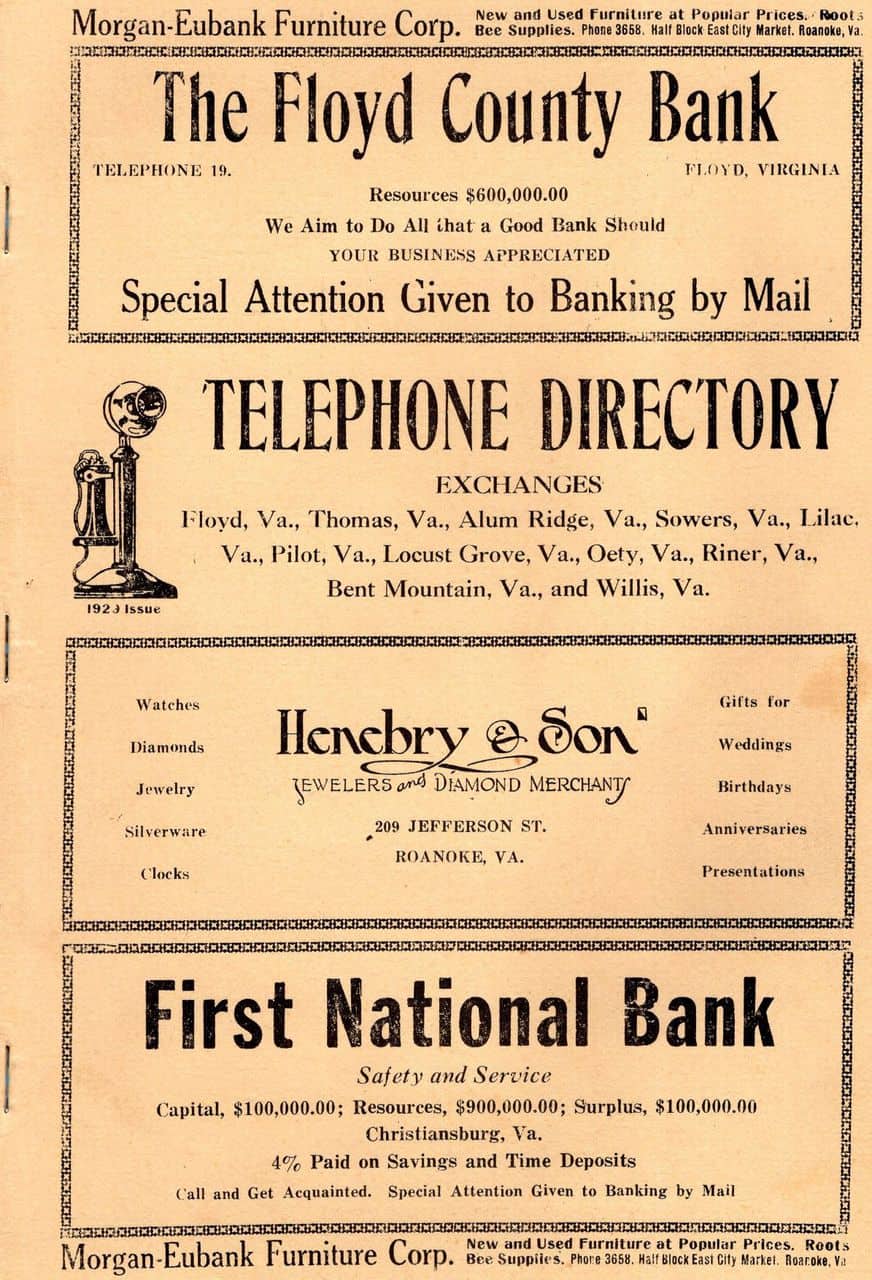 Cover of 1929 telephone directory.