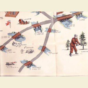 "Bridges to Berlin" section of pictorial map of WWII 1146 Engineer Combat Battalion in Germany